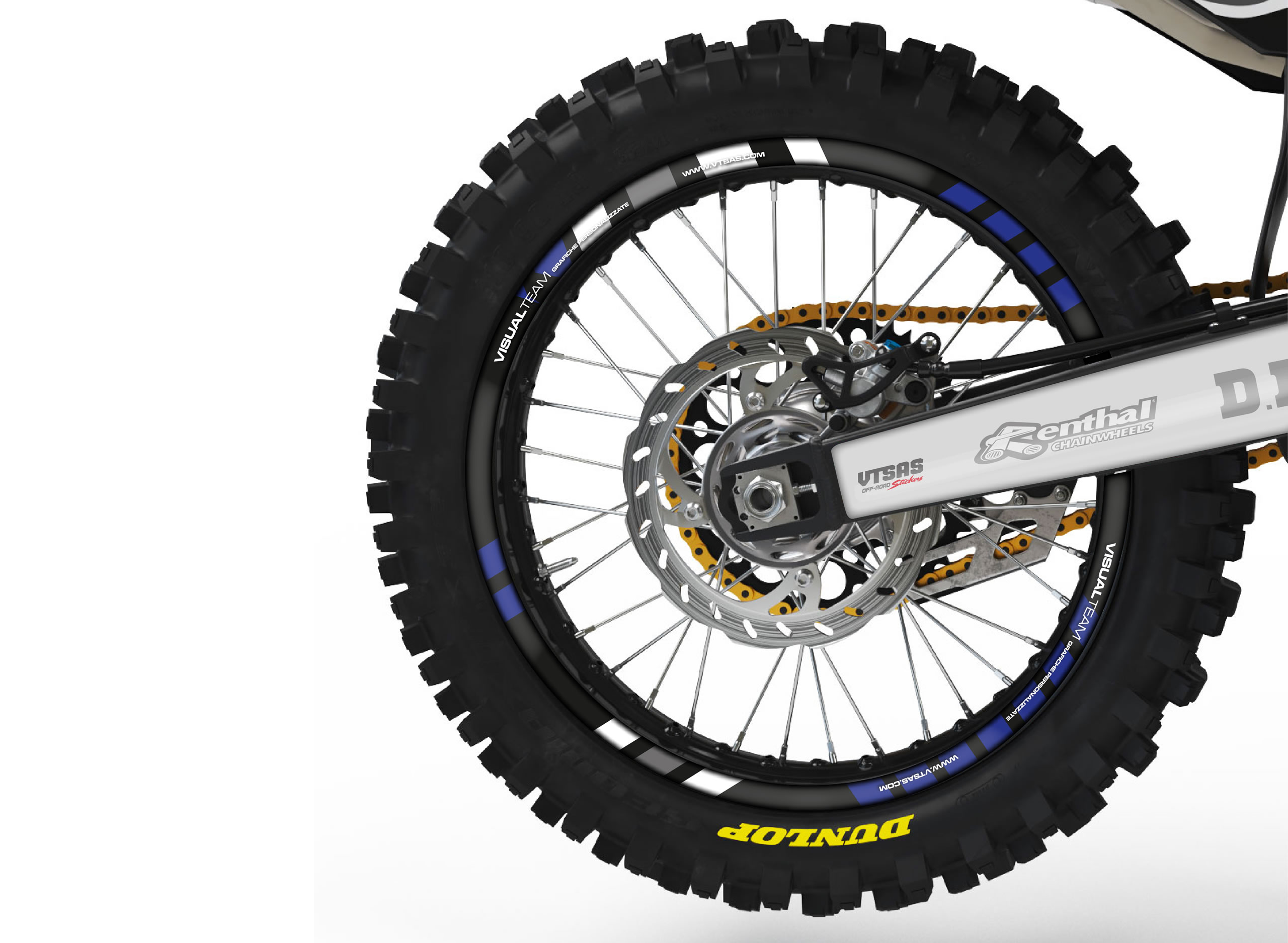 adesivi cerchi motocross - grafica COLORLINE BLU