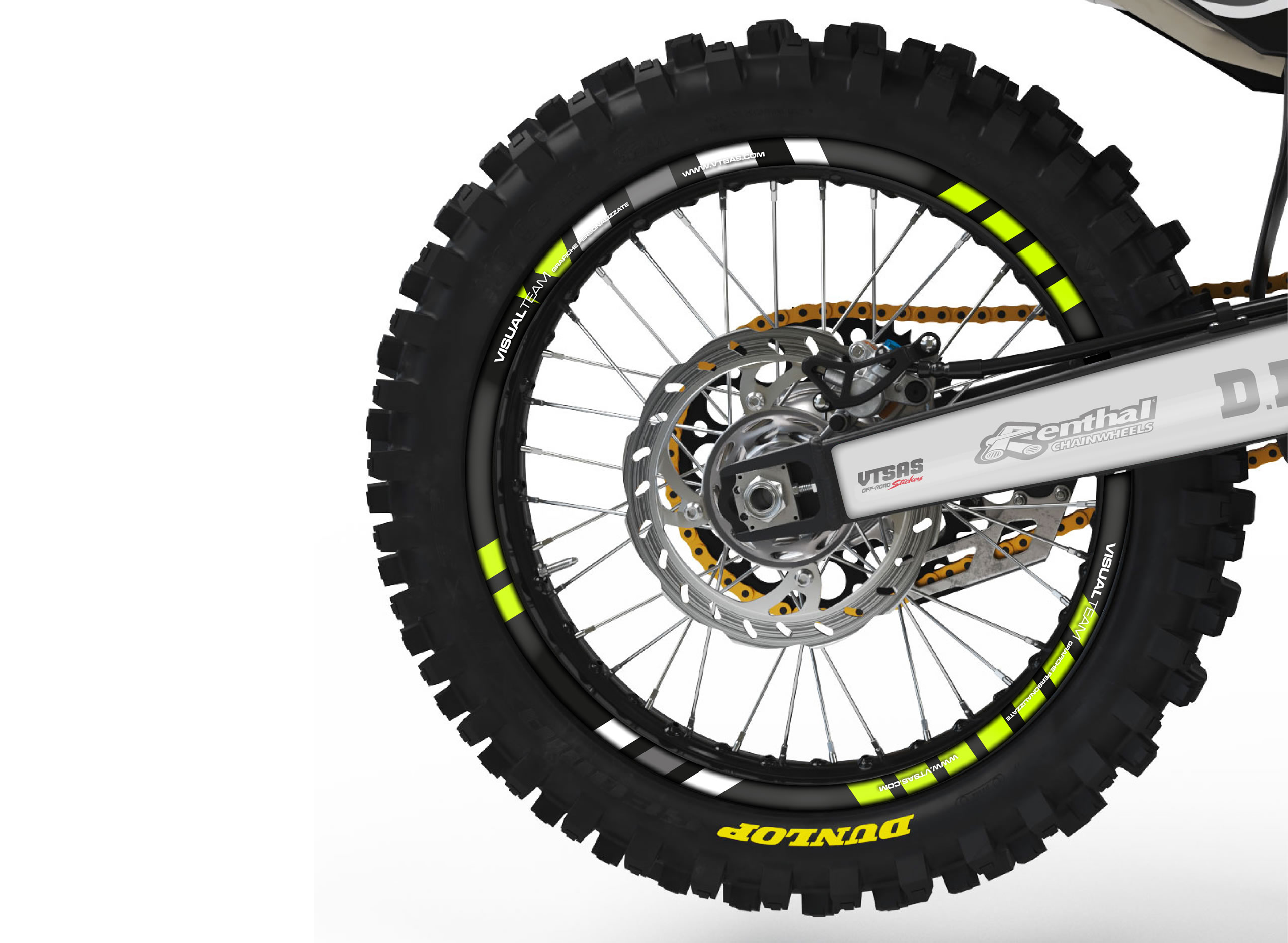 adesivi cerchi motocross - grafica COLORLINE LIME