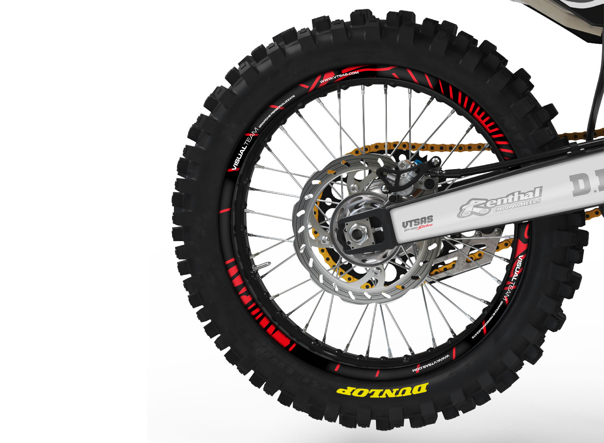 adesivi cerchi motocross - grafica JAGER RED